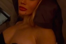 Iggy Azalea bedroom tease black lingerie